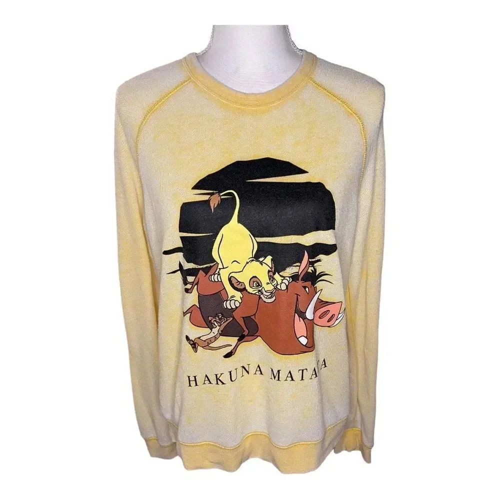 Disney The Lion King Hakuna Matata Women’s Large Super‎ Soft Crew Sweatshirt